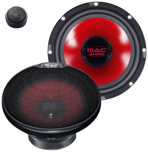 Mac Audio APM Fire 2.16 - Altavoces de coche (sistema de componentes de 2 vías, rango de frecuencia de 45-20000 Hz) rojo