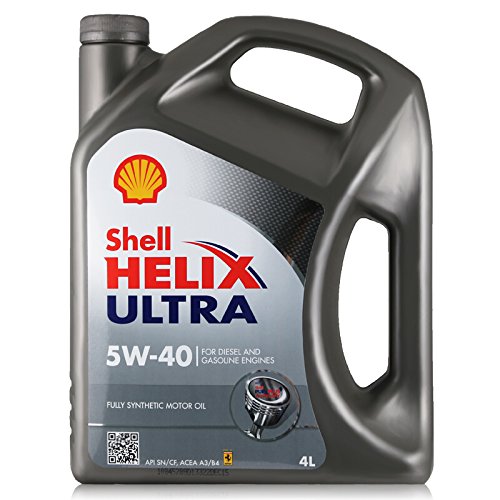 Shell Helix Ultra 5-W40 Aceite 100 % sintético Puro para Motores de Gasolina y diésel, Jerrycan de 4 litros
