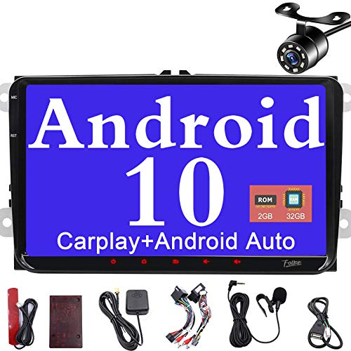 Android 10 Radio de Coche de 9 Pulgadas Pantalla táctil capacitiva HD GPS navegación Bluetooth USB Pip Dab+ OBD2 ROM 2G RAM 32G ROM para VW Passat Golf MK5 MK6 Jetta T5 EOS Polo Touran Seat Sharan