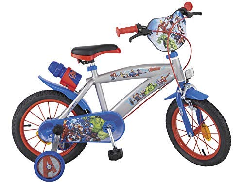 Carrefour Toimsa 000864 – Bicicleta Infantil, 14 Pulgadas (35,5 cm), diseño de Los Vengadores, Color Azul