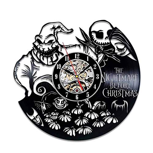 LKJHGU Reloj de Pared con Disco de Vinilo diseño Moderno Saint Halloween Reloj de Pared con Disco de Vinilo decoración del hogar