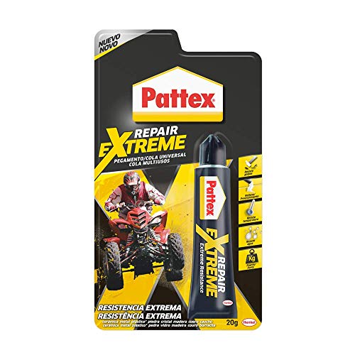 Pattex Repair Extreme, pegamento multiusos que no contrae, pegamento resistente a las vibraciones, pegamento extrafuerte para interiores y exteriores, 1 x 20 g, tubo
