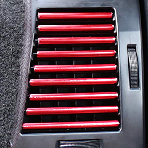 Bclaer72 10 tiras universales para decoración de rejilla de ventilación para coche, diseño de U, color rojo