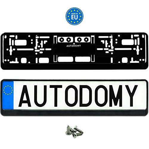 Autodomy Soporte Portamatrícula Coche Universal + Tornillos Pack 2 Unidades - Made in EU
