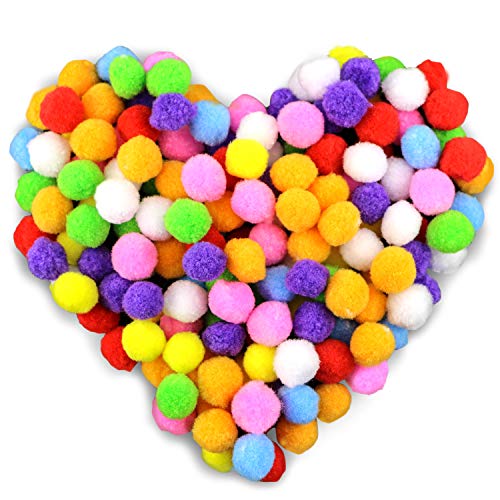 Gifort Pompones, Coloridos Pompones Balls, 250pcs / 2.0-2.5cm Bolas de Peluche Mullidas para Bricolaje, Manualidades y Decoraciones