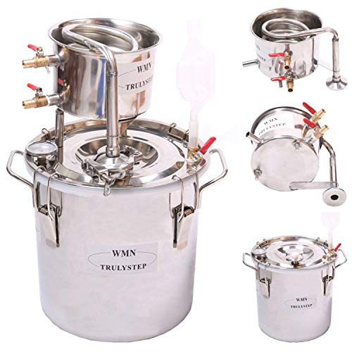 10L Kit de destilación de para el hogar destilador de acero inoxidable; para la elaboración casera de vino, alcohol, cerveza o destilación de agua