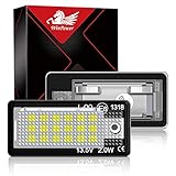 WinPower LED Luces de matrícula para coche Lámpara Numero plato luces Bulbos 3582 SMD con CanBus No hay error 6000K Xenón Blanco frio para A3 S3 A4 S4 RS4 A6 C6 S6 RS6 A8 S8 Q7, 2 Piezas