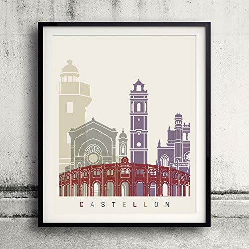Castellon skyline poster Papel Mate 240gr 9x12 Inches