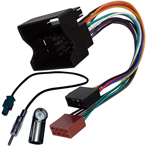 AERZETIX: Adaptador con ISO Cables enchufes y Antena para autoradio C2010C2830C1871