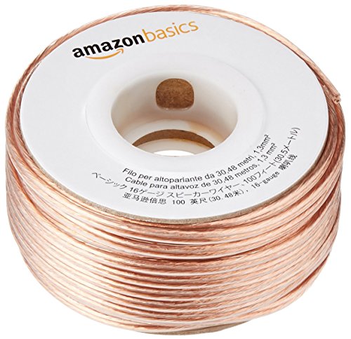 Amazon Basics - Cable para altavoces (calibre 16, 2x1,3 mm², 30,48 m)