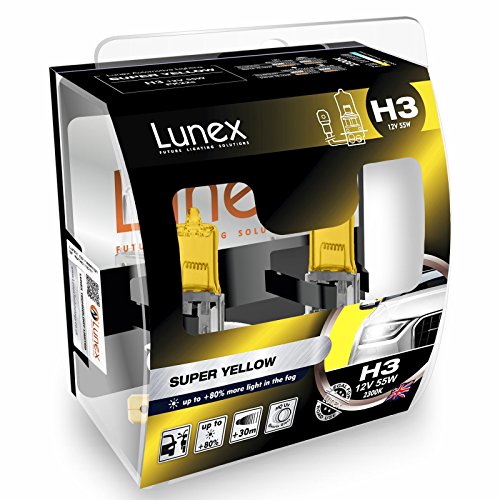 LUNEX H3 SUPER YELLOW Bombillas halógenas Faros Antiniebla Amarillas 453 12V 55W PK22s 2300K duobox (2 units)