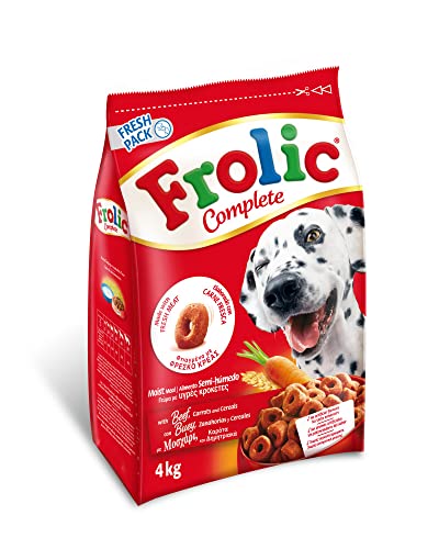 Frolic Pienso Semihúmedo para Perros Adultos Sabor Buey (Pack de 3 x 4kg)