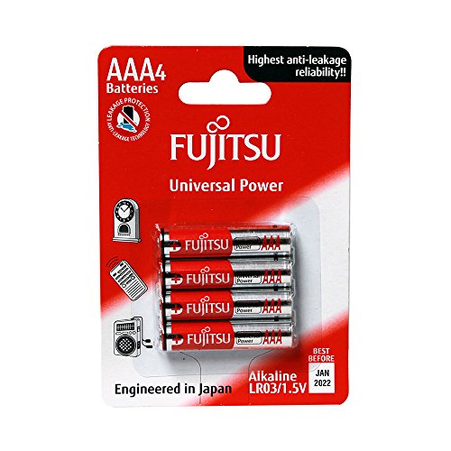 Fujitsu Universal Power FB86550 - Pack de 4 baterías alcalinas (LR03 FU, tamaño AAA, 1,5 V)