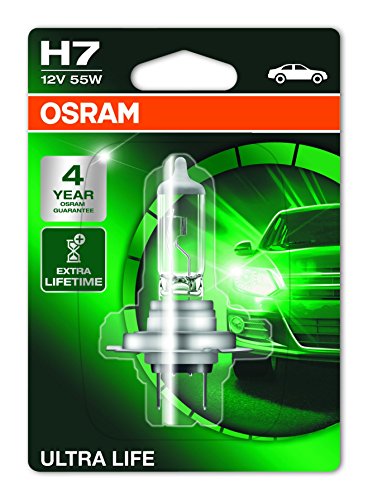 OSRAM ULTRA LIFE H7, lámpara para faros halógena, 64210ULT-01B, ampolla individual (1 unidad)
