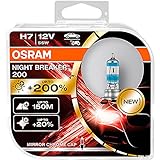 OSRAM NIGHT BREAKER 200, H7, + 200% más de luz, lámpara de faro halógena, 64210NB200-HCB, 12 V, caja dúo (2 lámparas)