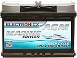 Electronicx Bateria solar AGM 12v 100ah MARINE EDITION Barcos Barca Caravana Autocaravana Bateria solar