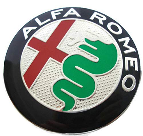 2 Fregi escudo Alfa Romeo Verde Logo 74mm MY 2016 Capó Delantero Trasero Emblema Verde 147 156 159 Brera Mito Metal
